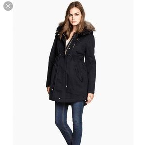 H&M Mama Maternity faux fur lined parka size XS